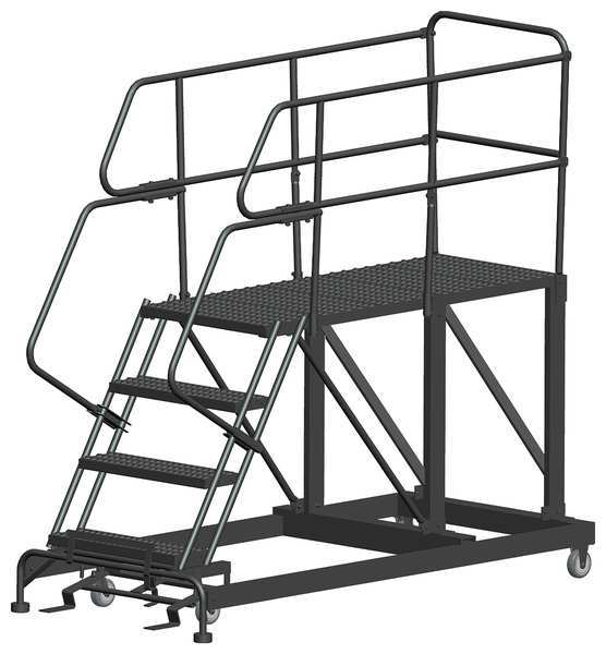 Roll Work Platform, Steel, Single, 40 In.H