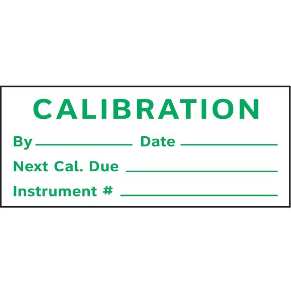 Calibration Label, ENG, Green/White, PK350, TCSL2-21004
