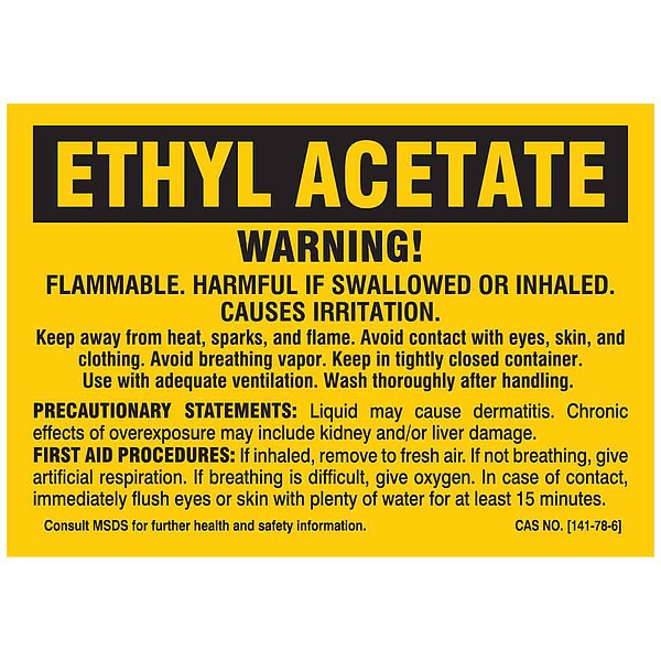 Chemical Label, 5 In. W, Polyester, PK25