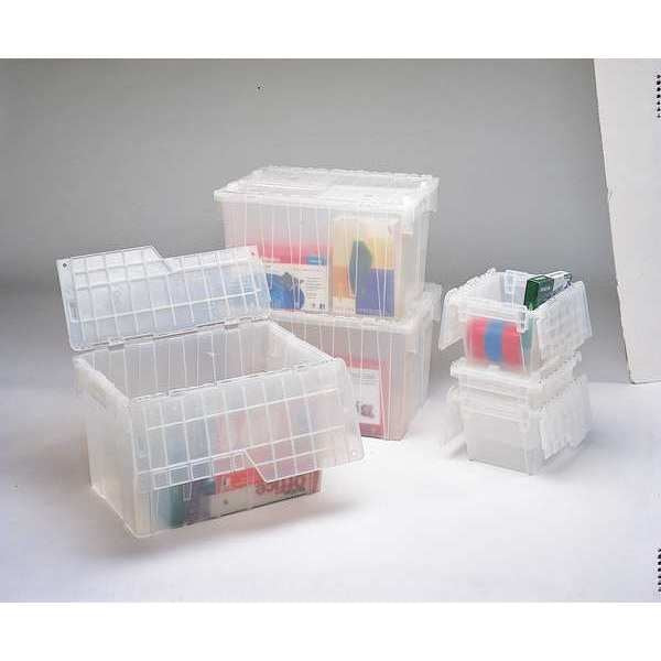 Translucent Attached Lid Container, Plastic