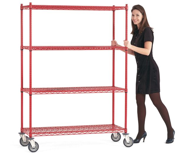 Wire Shelving Cart, 800 lb., 68 In.H