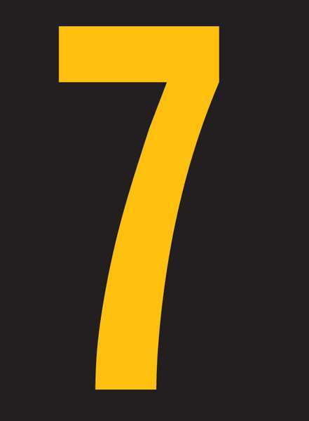 Reflective Number Label, 7, 2-1/2in H, PK25