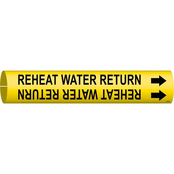 Pipe Marker, Reheat Water Return, Yellow, 4266-B