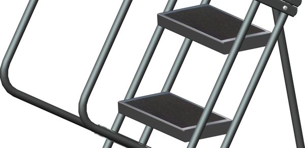 83 in H Steel Rolling Ladder, 5 Steps