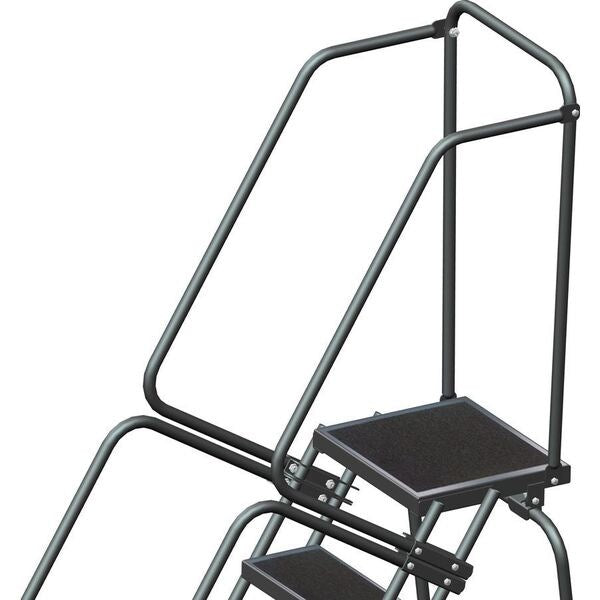103 in H Steel Rolling Ladder, 7 Steps