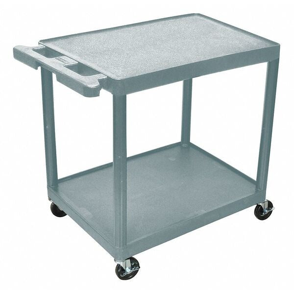 Thermoplastic Resin (Shelf)/High Density Polyethylene (Leg) Flat, 2 Shelves, 300 lb