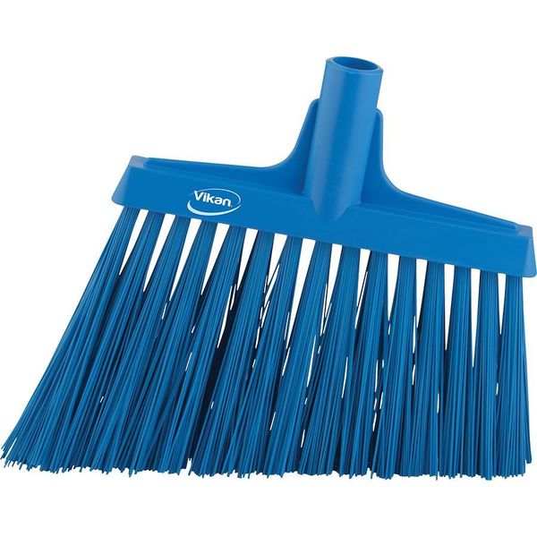11 51/64 in Sweep Face Broom Head, Stiff, Synthetic, Blue