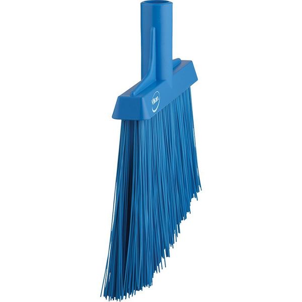 11 51/64 in Sweep Face Broom Head, Stiff, Synthetic, Blue