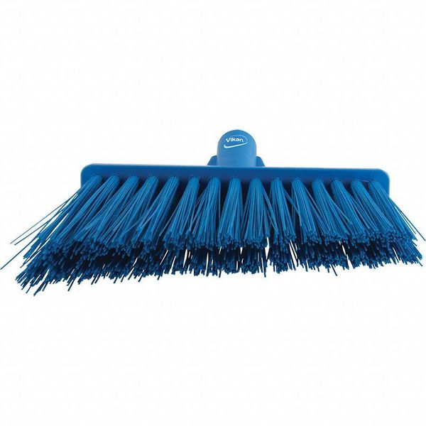 11 51/64 in Sweep Face Broom Head, Stiff, Synthetic, Blue