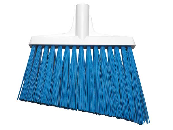 11 51/64 in Sweep Face Broom Head, Stiff, Synthetic, Blue