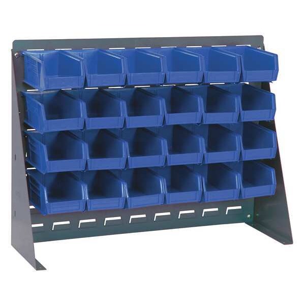 Steel Louvered Bench Rack, 27 in W x 1/4 in D x 21 in H, Gray