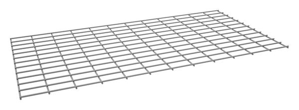 Decking, Steel Wire, 48 in W, 24 in D, Gray, Powder Coated Finish, Gauge: 5