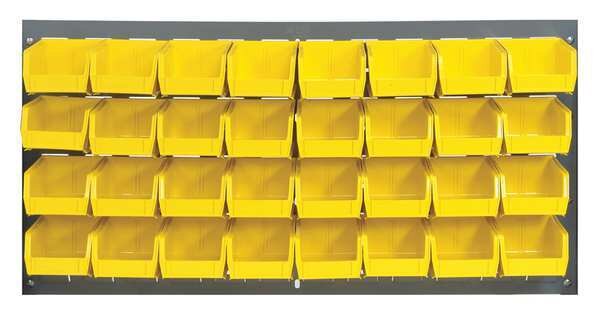 Steel Louvered Panel, 36 in W x 1/4 in D x 20 in H, Gray