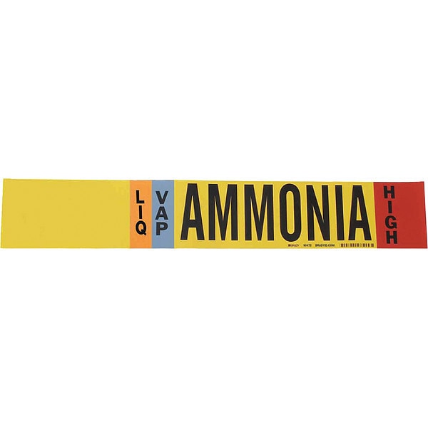 Ammonia Pipe Marker, IIAR, 3 to 5In, 90472