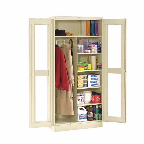 22 ga. ga. Steel Storage Cabinet, 36 in W, 78 in H, Stationary