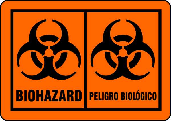 Biohazard Label, 5 In. H, 3-1/2 In. W, PK25
