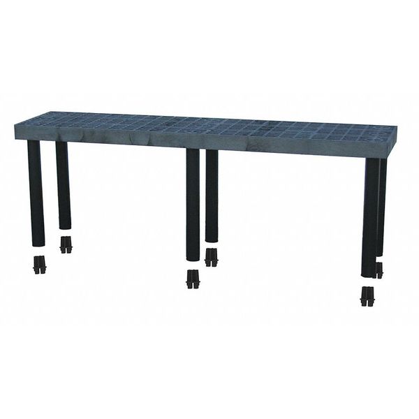 Add-On Plastic Shelving, Open Style, 16 in D, 66 in W, 24 in H, 1 Shelves, Black