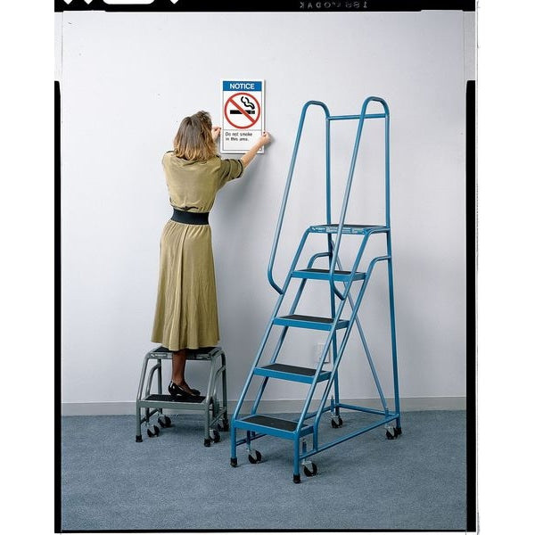 93 in H Steel Rolling Ladder, 5 Steps