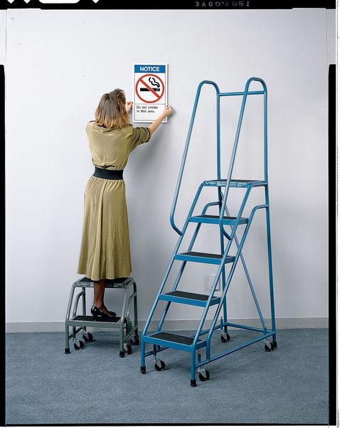 80 in H Steel Rolling Ladder, 4 Steps