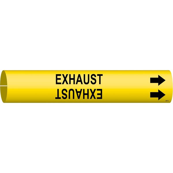Pipe Marker, Exhaust, Yellow, 4 to 6 In