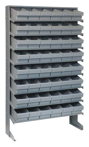 Steel Pick Rack, 36 in W x 60 in H x 12 in D, 8 Shelves, Gray