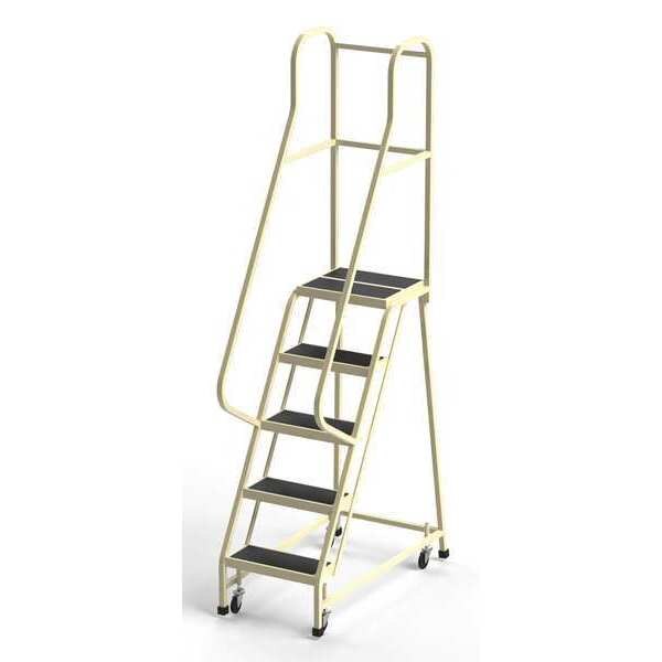 80 in H Steel Rolling Ladder, 5 Steps, 450 lb Load Capacity