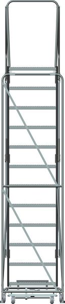 153 in H Steel Stock Picking Rolling Ladder, 12 Steps