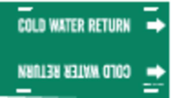 Pipe Marker, Cold Water Return, 10to15 In