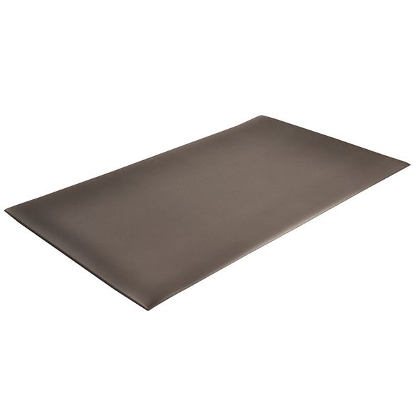 Antifatigue Mat, Black, 5 ft. L x 3 ft. W, PVC, Corrugated Surface Pattern, 1/2