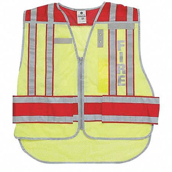 M To XL Fire Safety Vest, Lime/Red