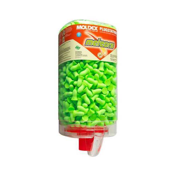 Disposable Uncorded Ear Plugs with Dispenser, Bell Shape, 33 dB, 500 Pairs, Green