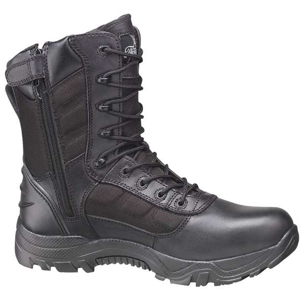 Work Boots, Comp, SideZip, Mn, 8-1/2, Blk, PR