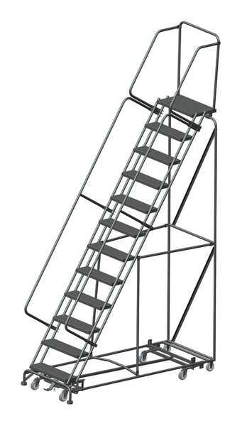 153 in H Steel Rolling Ladder, 12 Steps