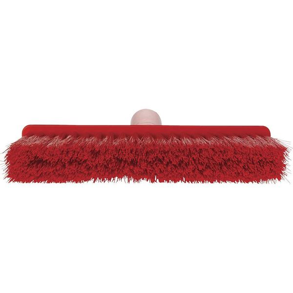 9 1/2 in Sweep Face Broom Head, Soft, Synthetic, Red