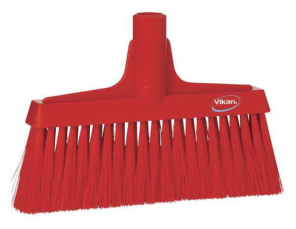 9 1/2 in Sweep Face Broom Head, Soft, Synthetic, Red
