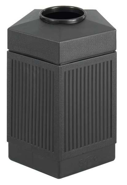 30 gal Pentagon Trash Can, Black, 18