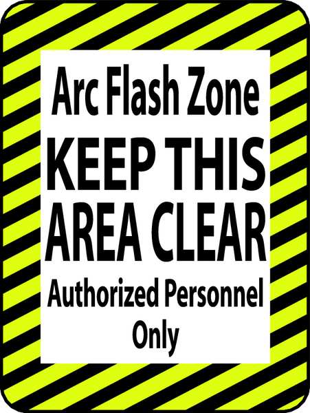 Floor Arc Flash Zone Sign, 24 x 36 In.