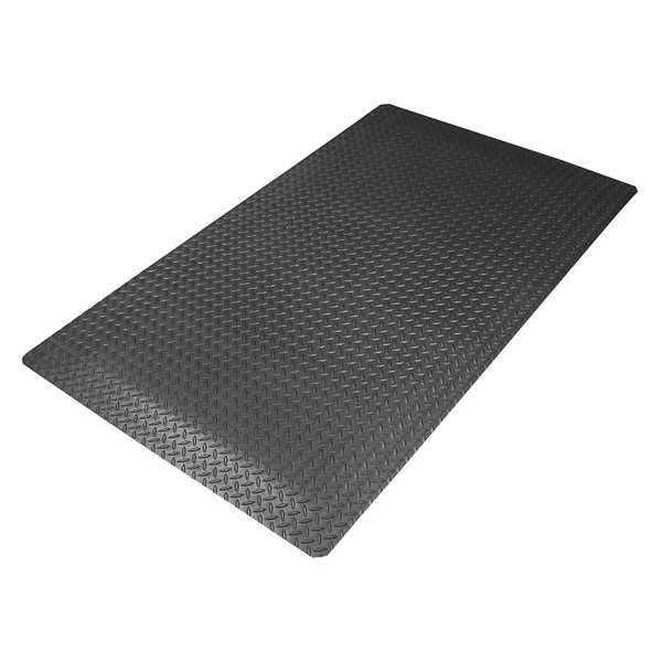 Antifatigue Mat, Black, 3 ft L x 2 ft W, Vinyl Surface With Dense Closed PVC Foam Base, 1 in Thick
