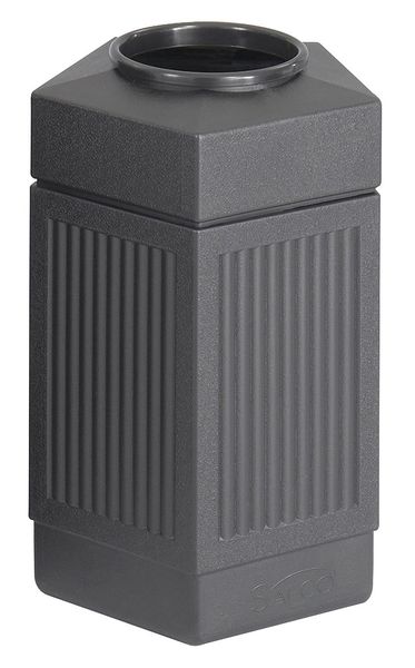 45 gal Pentagon Trash Can, Black, 24