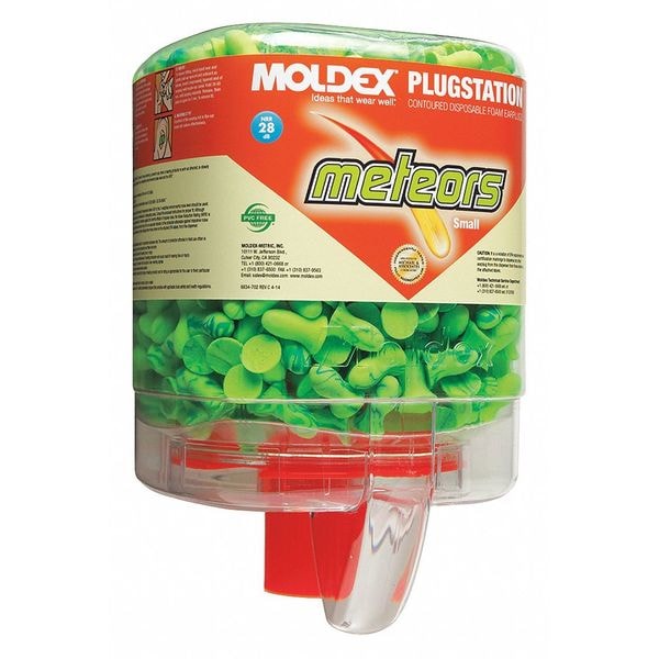 Disposable Uncorded Ear Plugs with Dispenser, Bell Shape, 28 dB, 250 Pairs, Green