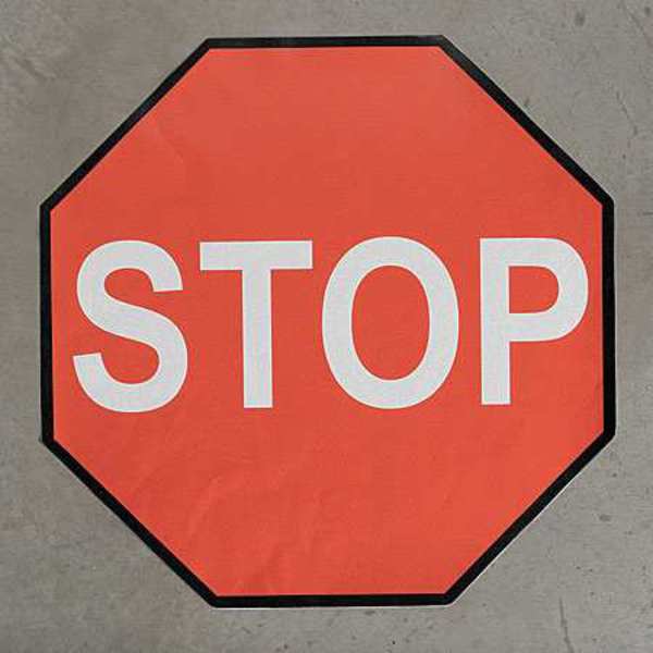 Floor Stop Sign, 48 in H, 48 in W, Heavy Duty Industrial Grade Composite, Octagon, English, STP48