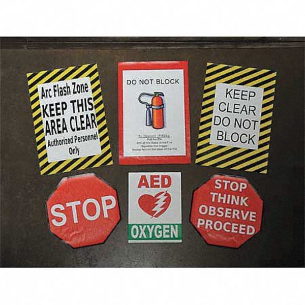 Floor Arc Flash Zone Sign, 24 x 36 In.