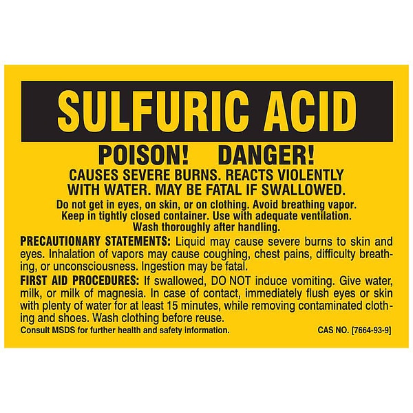 Chemical Label, 3-1/2 In. H, PK25