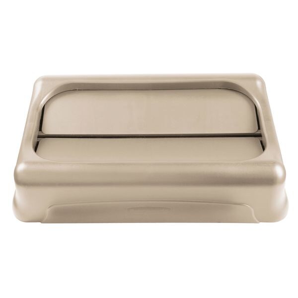 23 gal Swing Trash Can Lid, 11 1/4 in W/Dia, Beige, Resin, 1 Openings