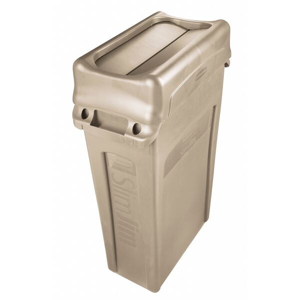 23 gal Swing Trash Can Lid, 11 1/4 in W/Dia, Beige, Resin, 1 Openings