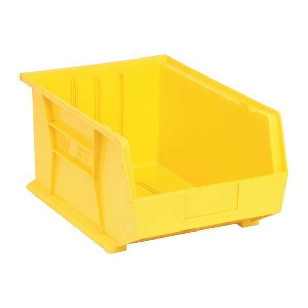 Hang & Stack Storage Bin, Yellow, Polypropylene, 16 in L x 11 in W x 8 in H, 75 lb Load Capacity