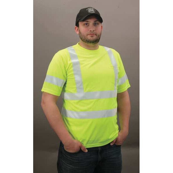 Short Sleeve T-Shirt, Lime, 100 per. PET, L