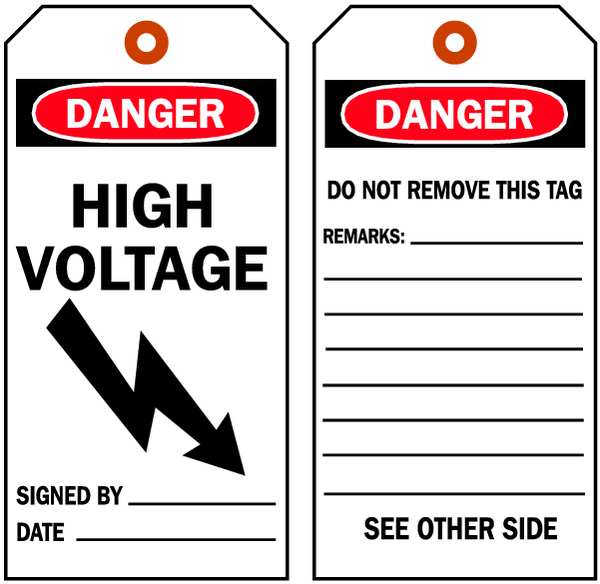 Danger Tag, 5-3/4 x 3 In, Cardstock, PK100, 86652