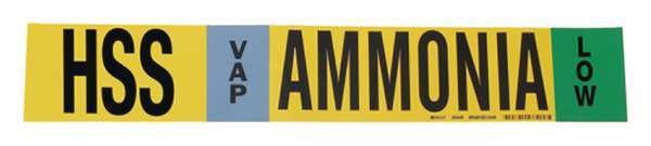 Ammonia Pipe Marker, HSS, 8In and Above, 90448