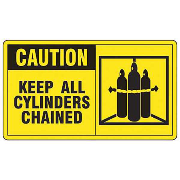 Safety Label, 3 1/2 in H, 5 in W, Vinyl, Horizontal Rectangle, English, LCPG602VSP